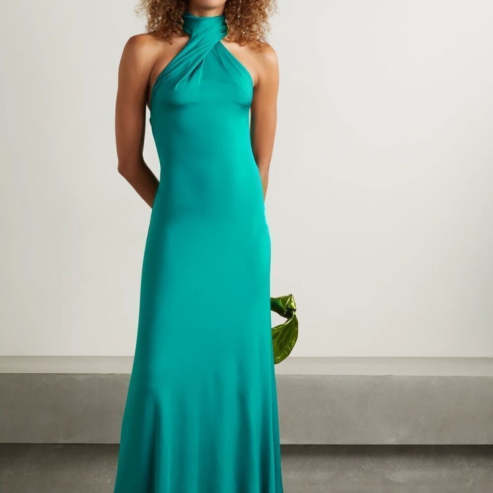 NWT Et Ochs  Laura Twisted Halterneck Gown - size 2